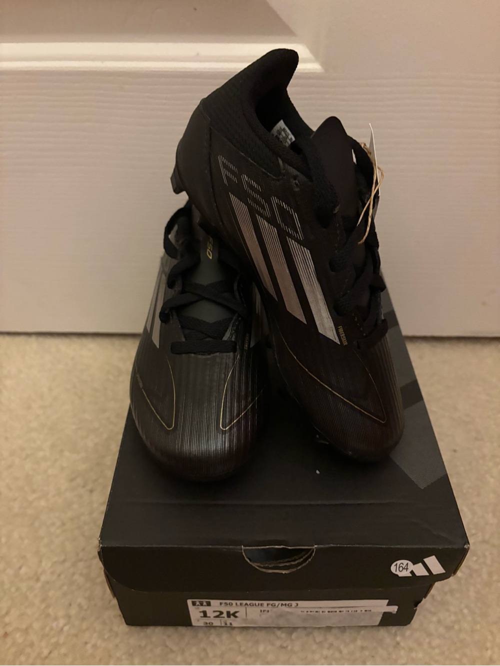 Adidas F50 League FG/MG J Soccer Cleats Youth 12K Black New